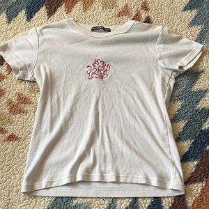 White Graphic Baby Tee